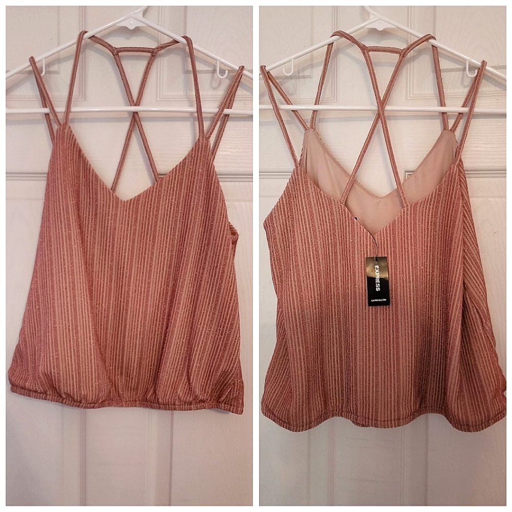 ⚠️SOLD⚠️ NWT Express Strappy Glitter Top